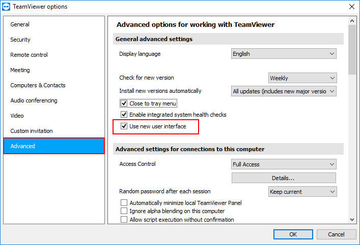 teamviewer 13 beta enable new ui