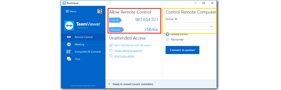 remote start teamviewer ssh