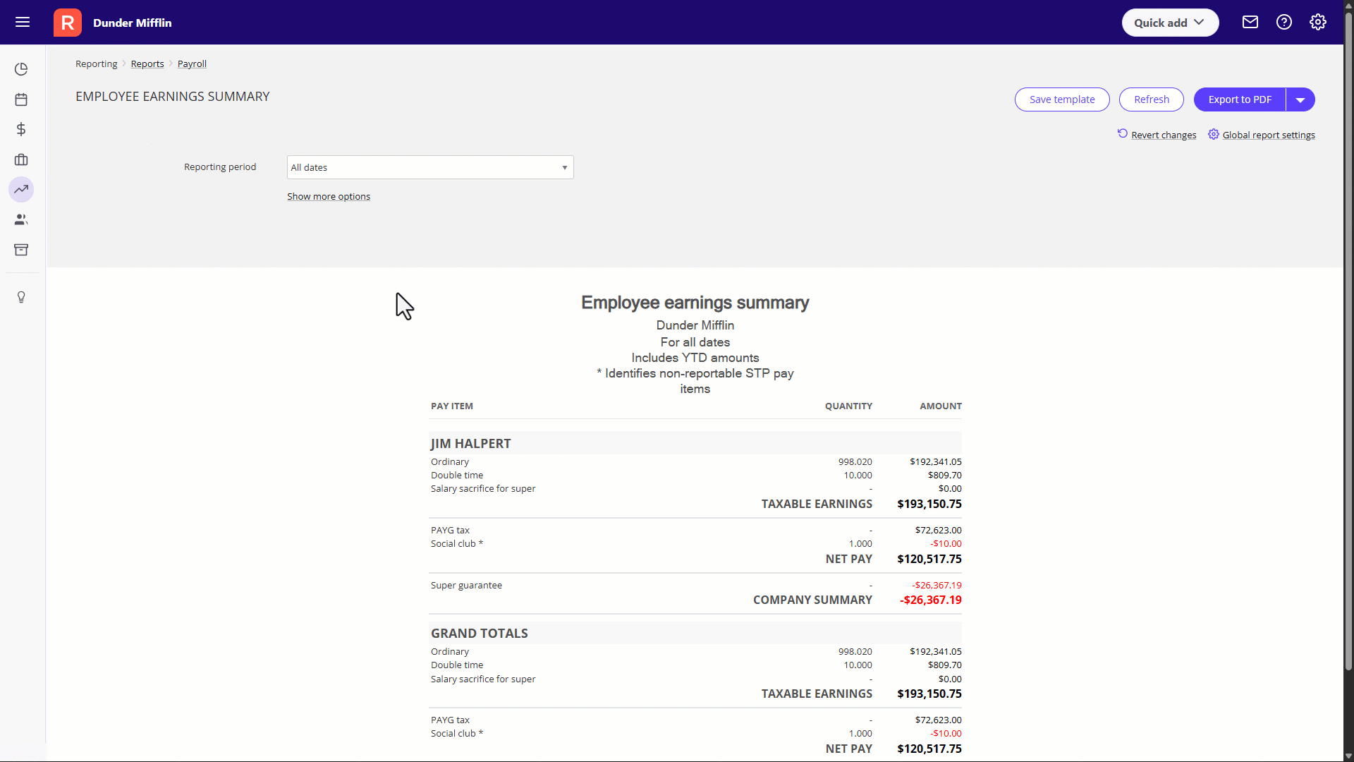 Employee Earning Summary - Classifications.gif