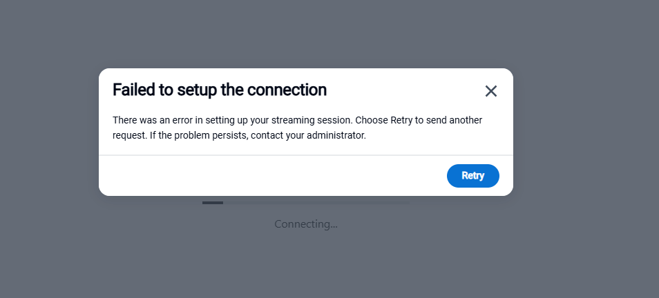 Thumbnail for: Failed to Setup the connection