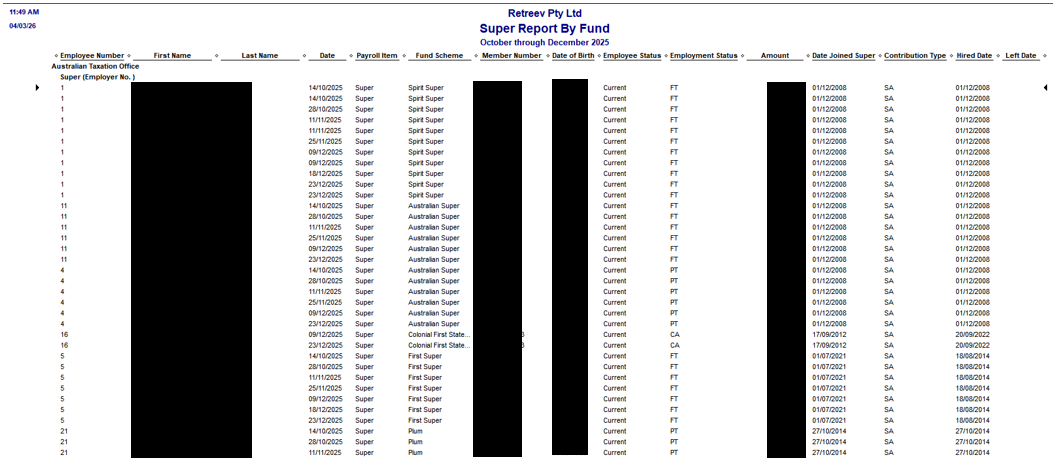 Super Report Example Super Report By Fund with Totals - Reckon Community