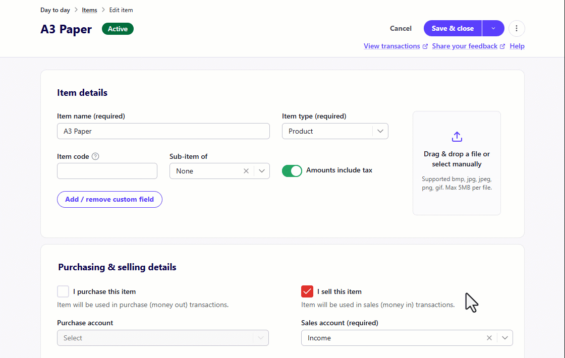 Custom fields for items!