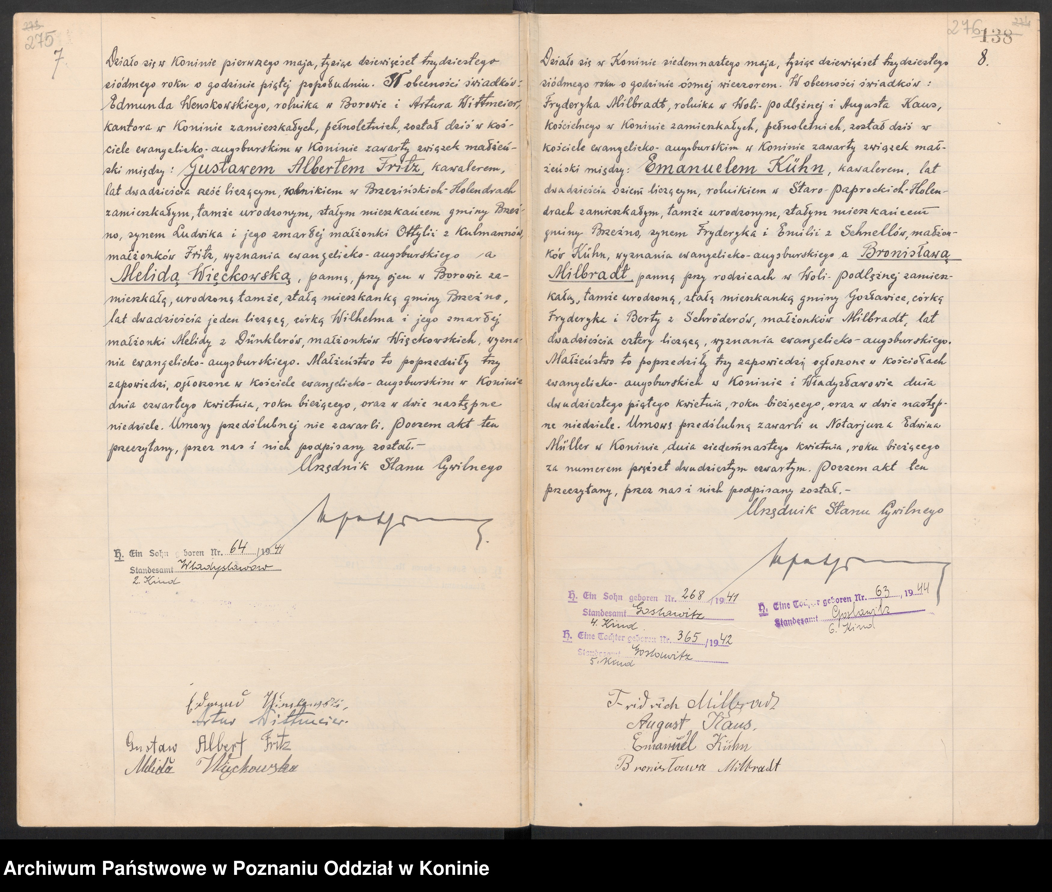 MILBRADT, Bronislawa, b , MR, 1937, Emanuel Kuhn, Szukajwarchiwach, No. 8, scan 143 of 156, Konin.jpg