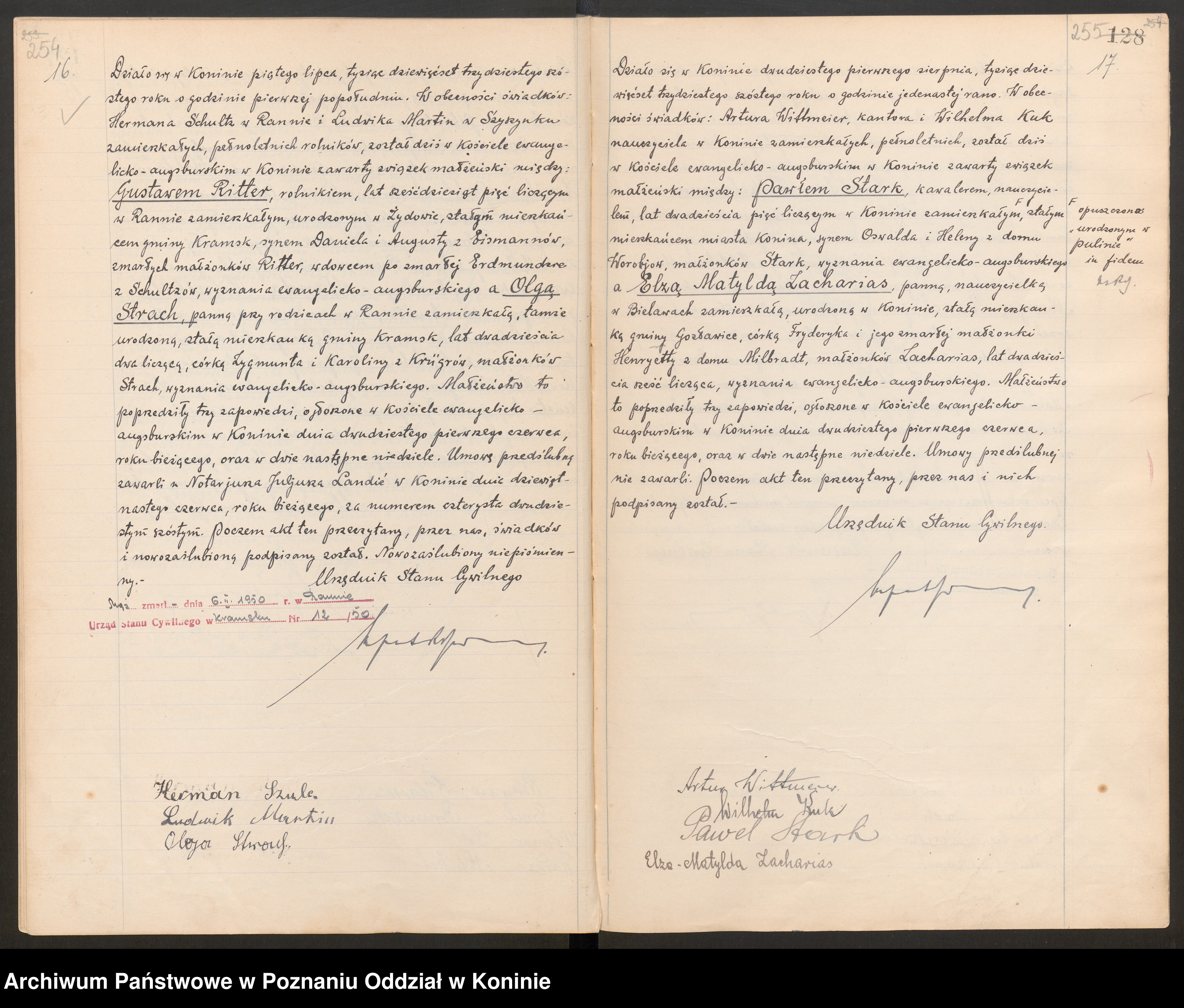 ZACHARIAS, Elsa Mathilde, b 1909, MR, 1935, Paul Stark, Szukajwarchiwach, No. 17, scan 132 of 156, Konin.jpg