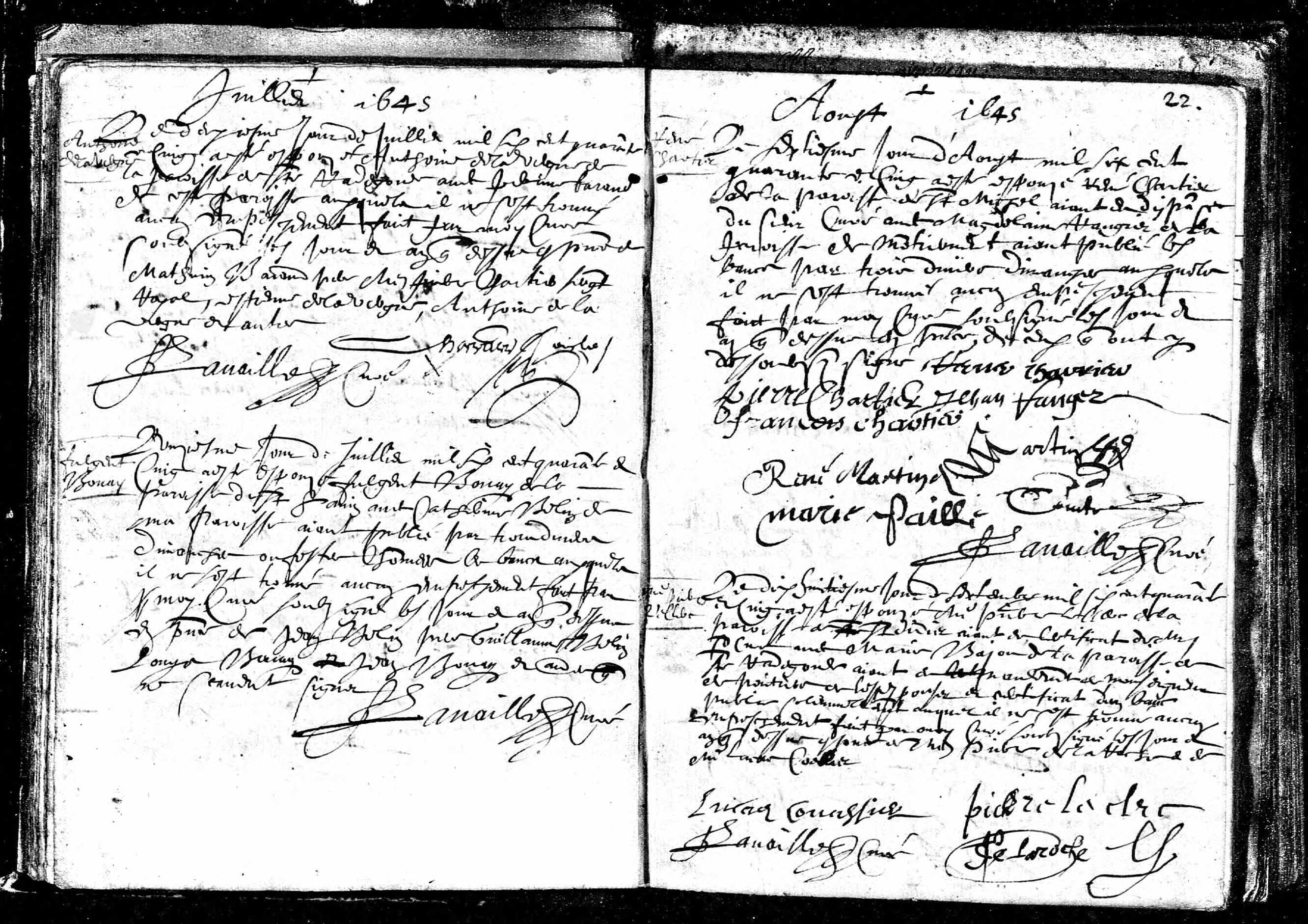 CHARTIER_Rene - marriage to Madeleine Rangier - Poitiers 1645 - document.jpg