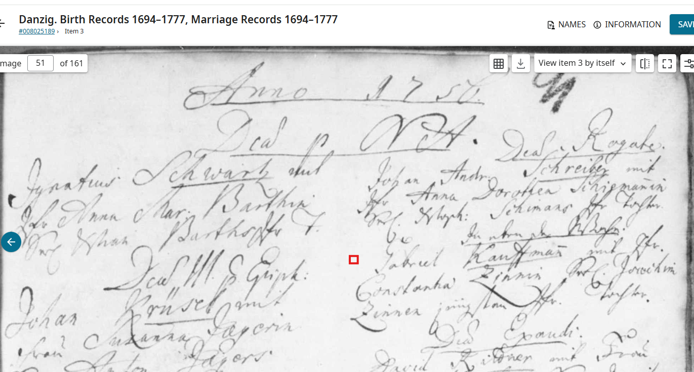 Kauffmann and Zinn marr 1756 Danzig.png