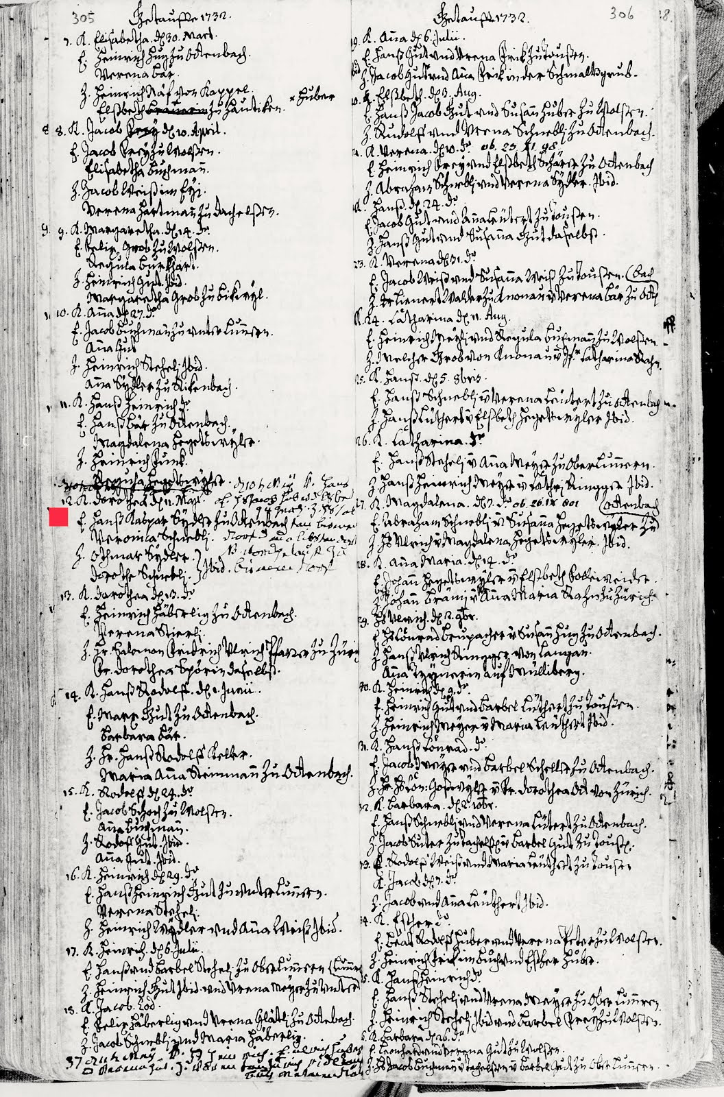 Dorothea Sidler birth 11 May 1732 film 8014328 page 335.jpg