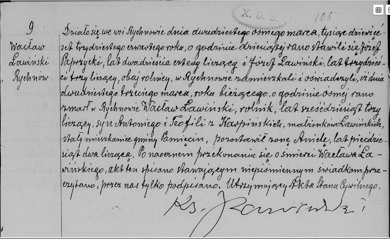 Death Waclaw Lawinski 1934 R9 Rychnow.jpg