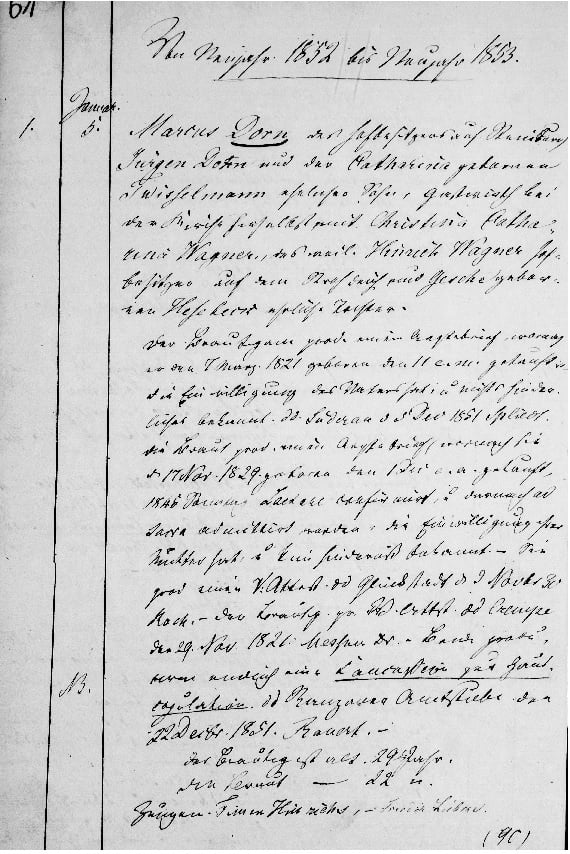 DORN, Marcus & WAGNER, Christina Catharina - Wedding Record 1823-01-05.jpg