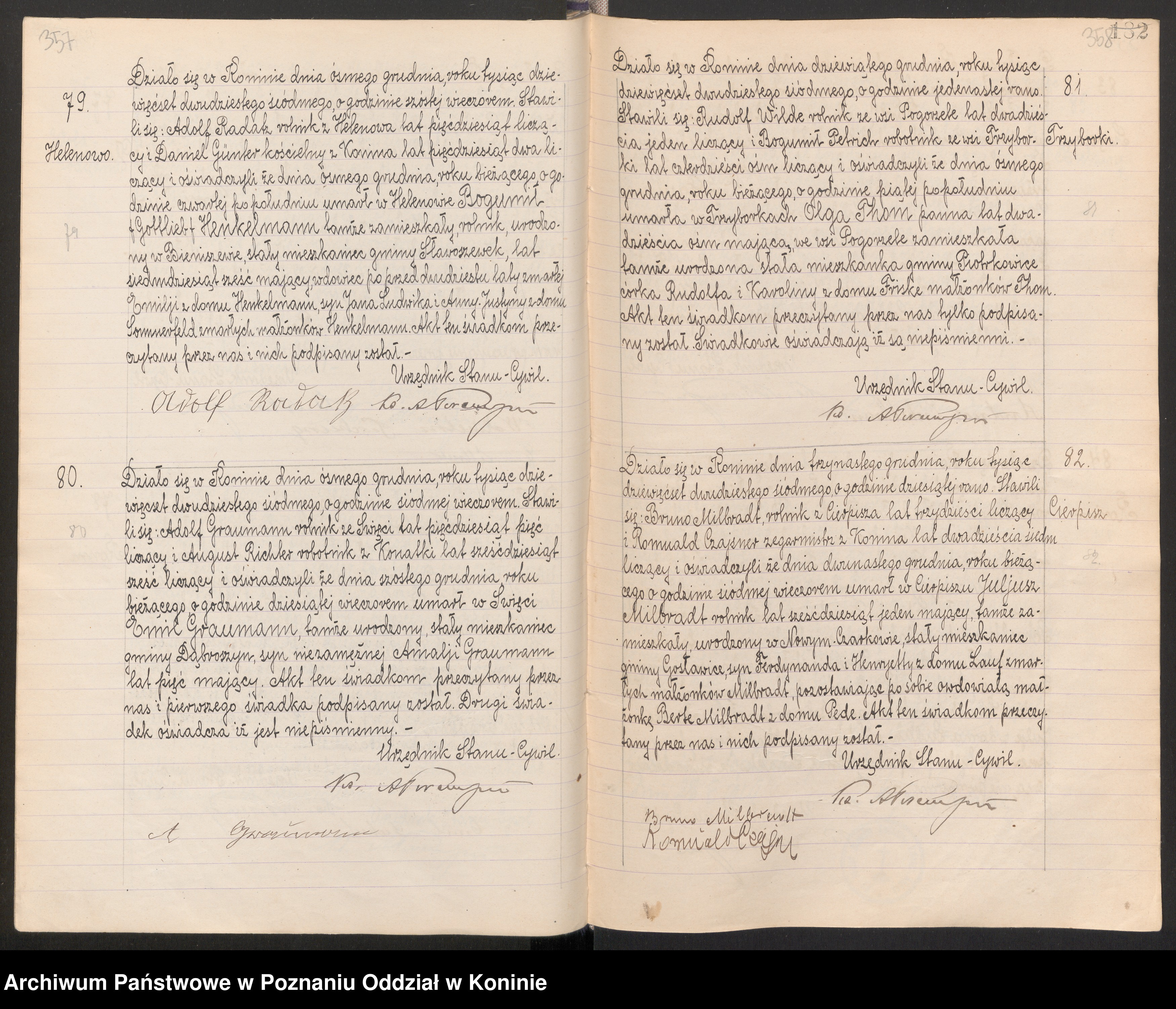 MILBRADT, Julius b 1866, DR, 1927, Szukajwarchiwach, No. 82 scan 182 of 190, Konin, Poland.jpg