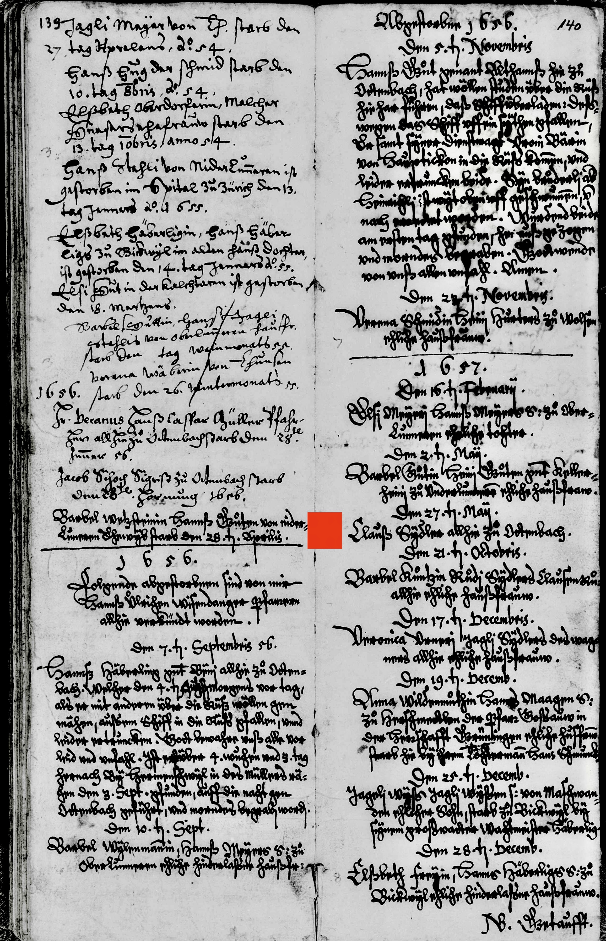 1657 Niklaus Sidler burial 27 May Ottenbach film page 172 2.jpg