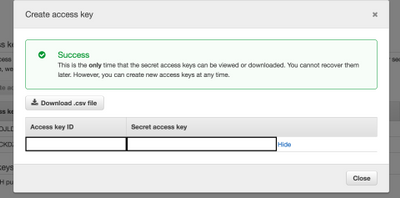 DynamoDB Access Key Refresh Screenshot