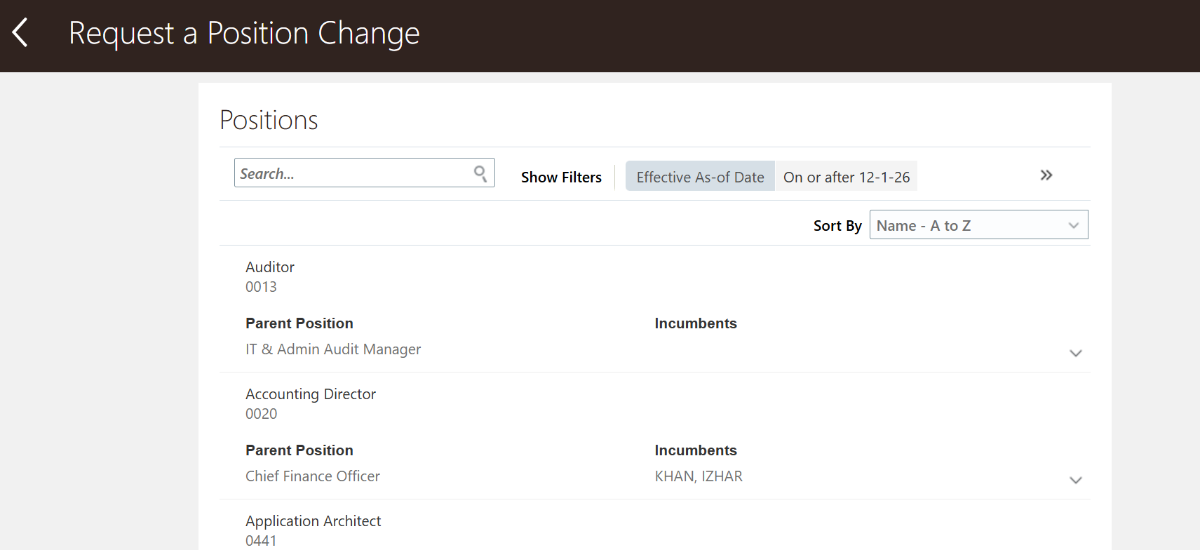 Unable to open positions from 'Request a Position Change' page for a ...