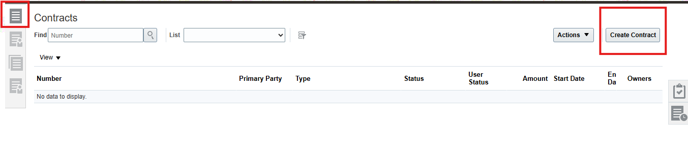 Create Contract Button not appearing in one instance — Cloud Customer ...