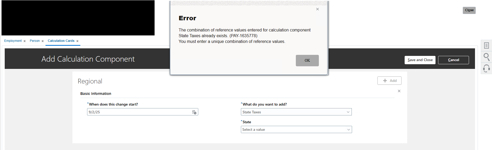 Unable to update tax form — Cloud Customer Connect