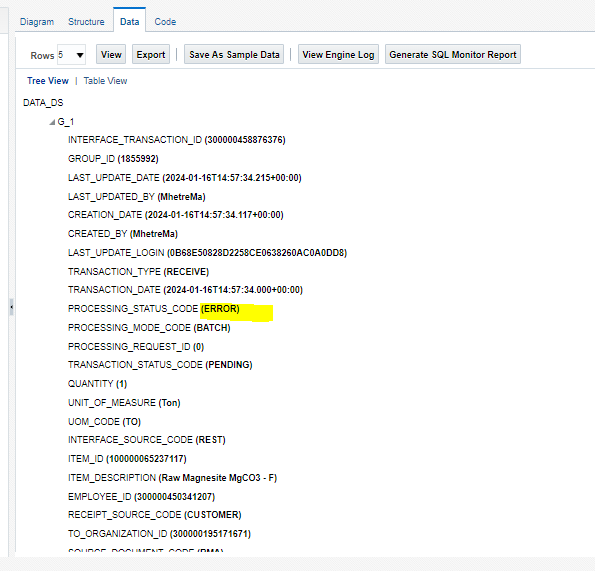 Receipt creation REST API issue — Cloud Customer Connect