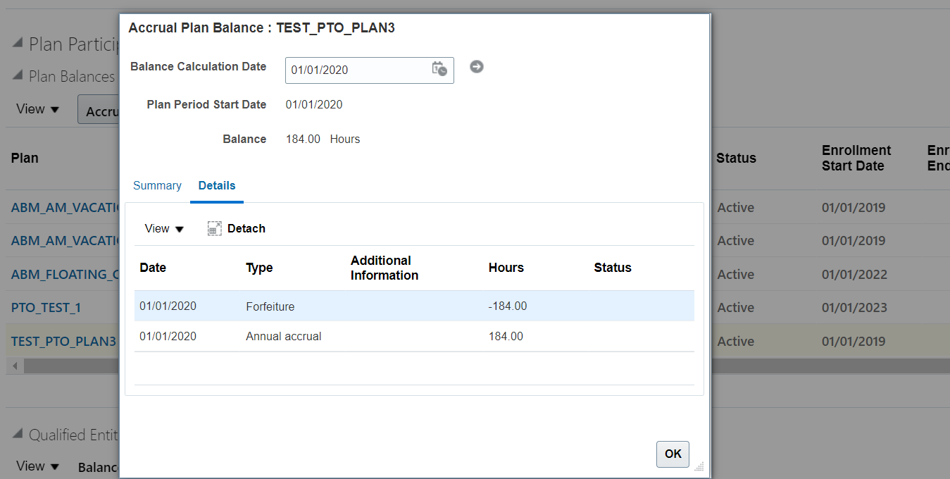 Absence PTO plan based on Union code: Carryover issue for the first ...