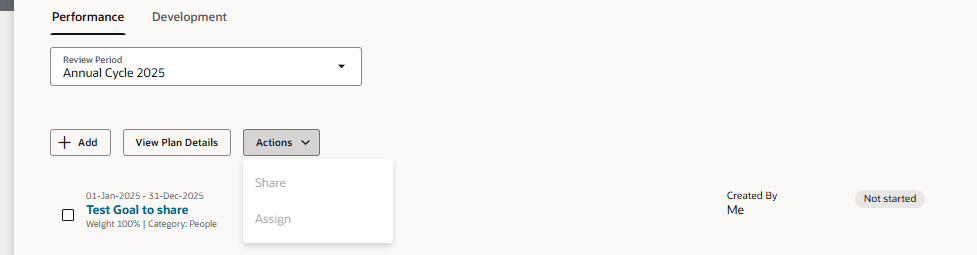 Goal Actions not available to Managers - Redwood — Cloud Customer Connect