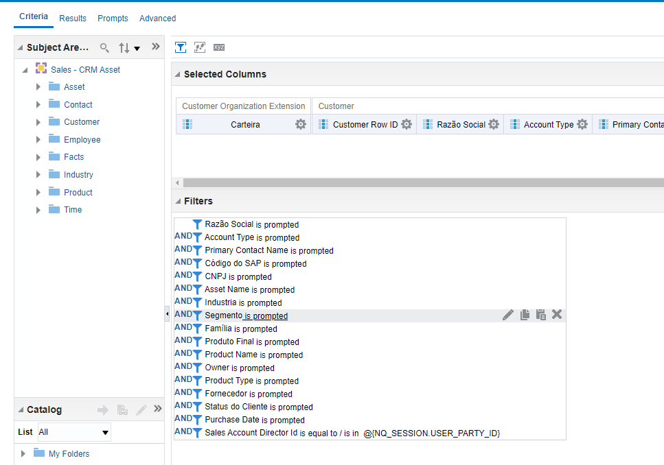 Create a filter on BI based on classification category hierarchy or