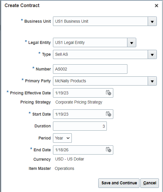 Contract Creation displays error when adding lines — Cloud Customer Connect
