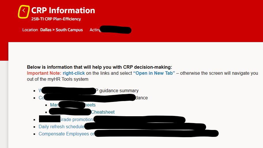 Redwood Experience for Additional Plan Information back arrow does not ...