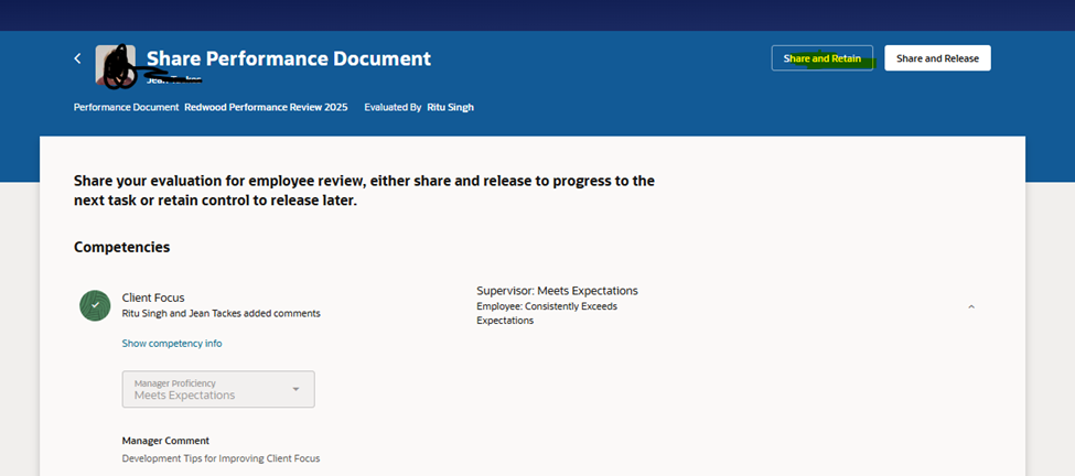 Redwood - Share & Retain action not working as expected — Cloud ...