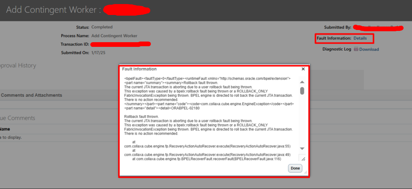 Add Contingent Worker flow error — Cloud Customer Connect