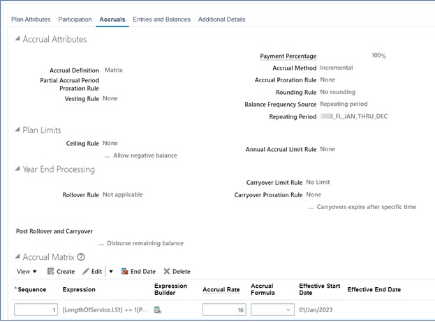 Absence accrual based on Employee Anniversary — Cloud Customer Connect