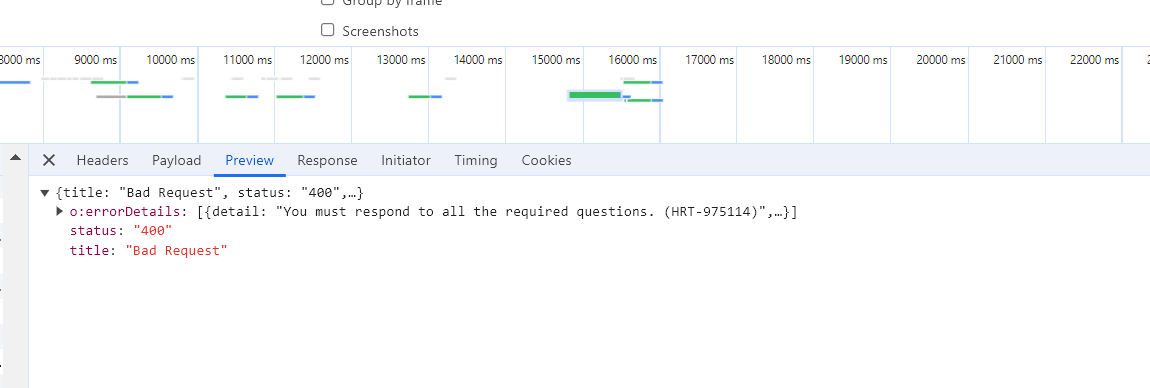 While toggling between the Goals section and Dev section in performance ...