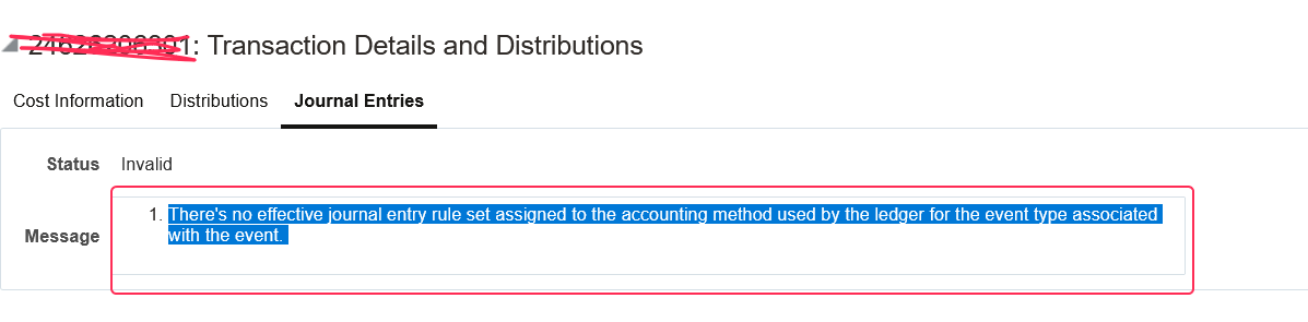 Error in Receipt accounting — Cloud Customer Connect