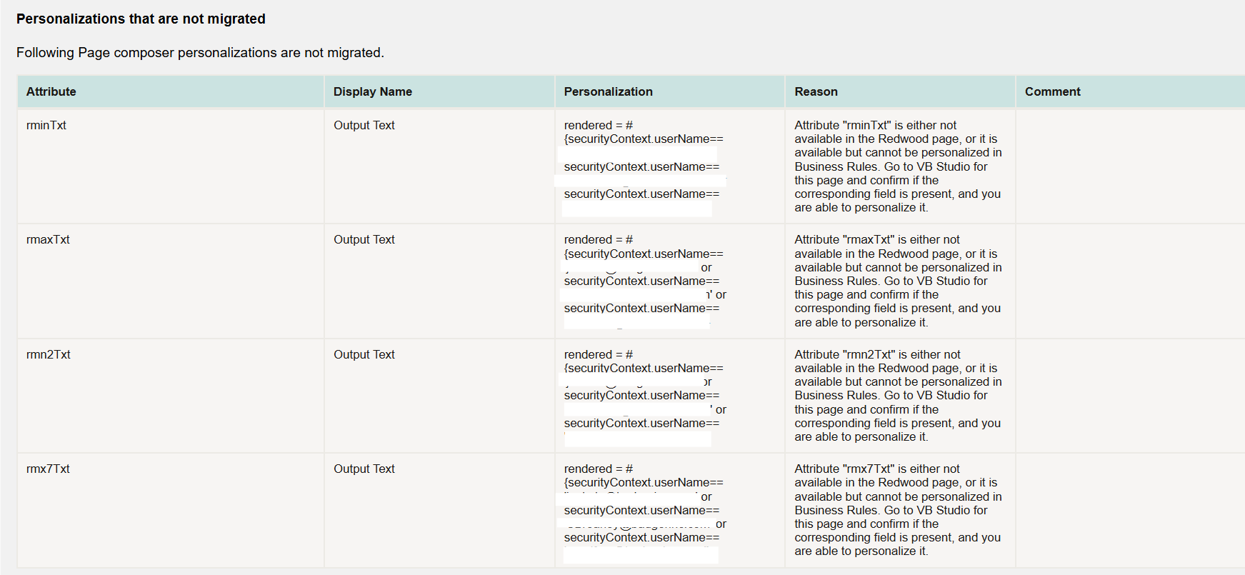 How to read Personalizations that are not migrated under ADF ...