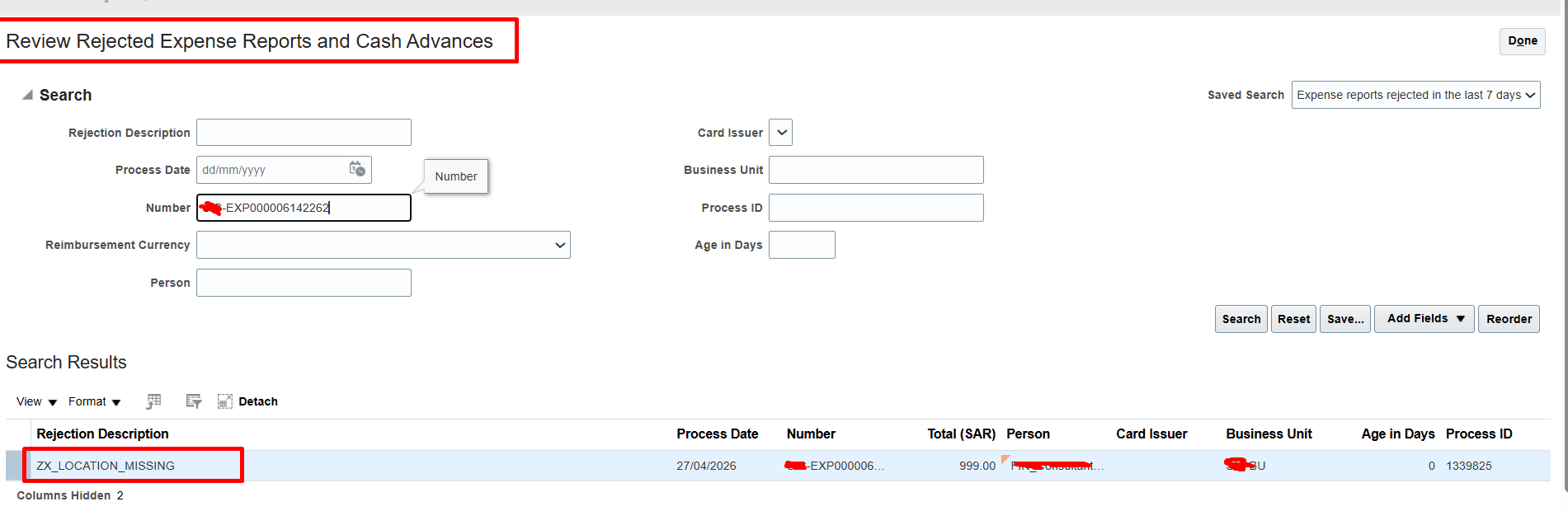ZX_LOCATION_MISSING while running the Process Expense Reimbursements ...