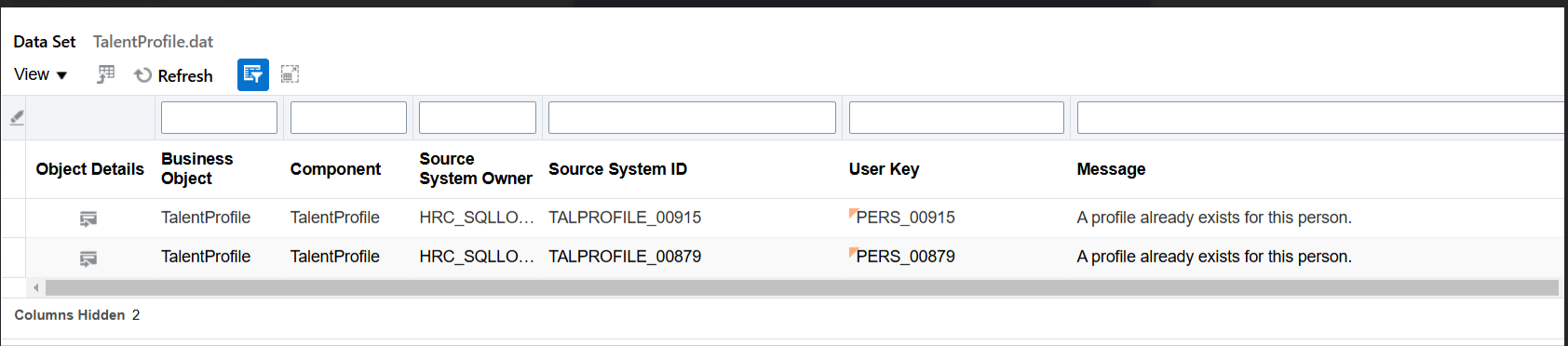 We are getting an error when loading the certification through HDL ...