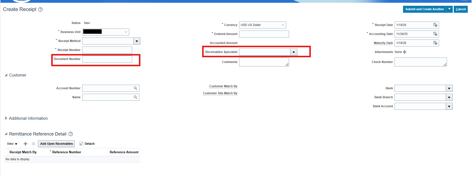 Oracle Ar Use of Document Number and Receivables Specialist in Oracle AR Receipt ...