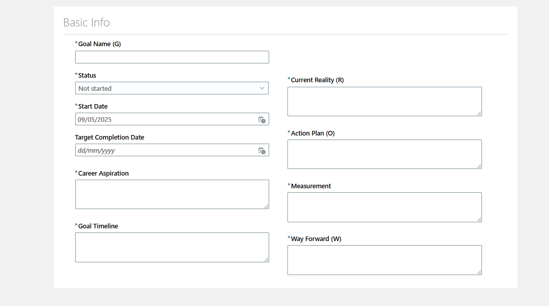 Development Goals DFF's in Performance Document — Cloud Customer Connect