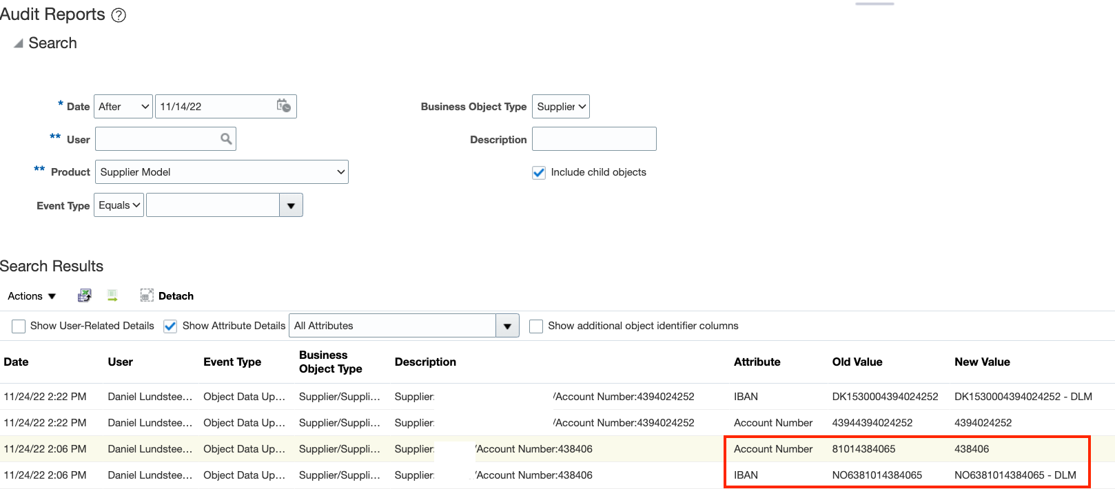 Automatically update bank account number when IBAN number is changed