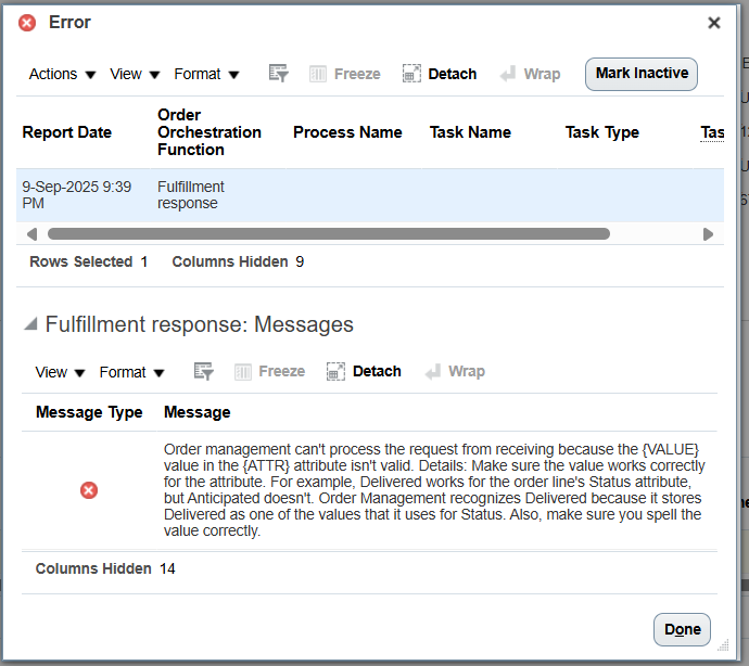 Getting error after confirming the shipments in order management ...