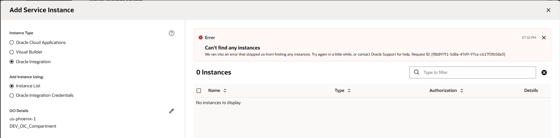 connecting oic gen3 to visual builder studio — Cloud Customer Connect