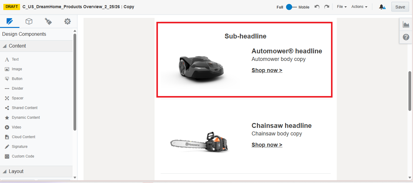 How can we add custom code to make an entire block in an email template ...