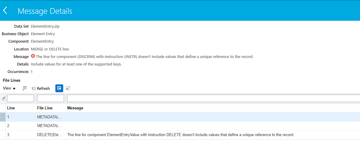 Element Entry Deletion HDL — Cloud Customer Connect