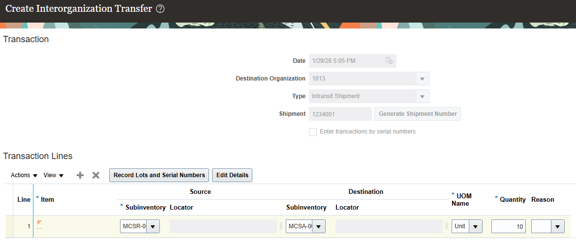 How to create Interorganization Transfer via API — Cloud Customer Connect
