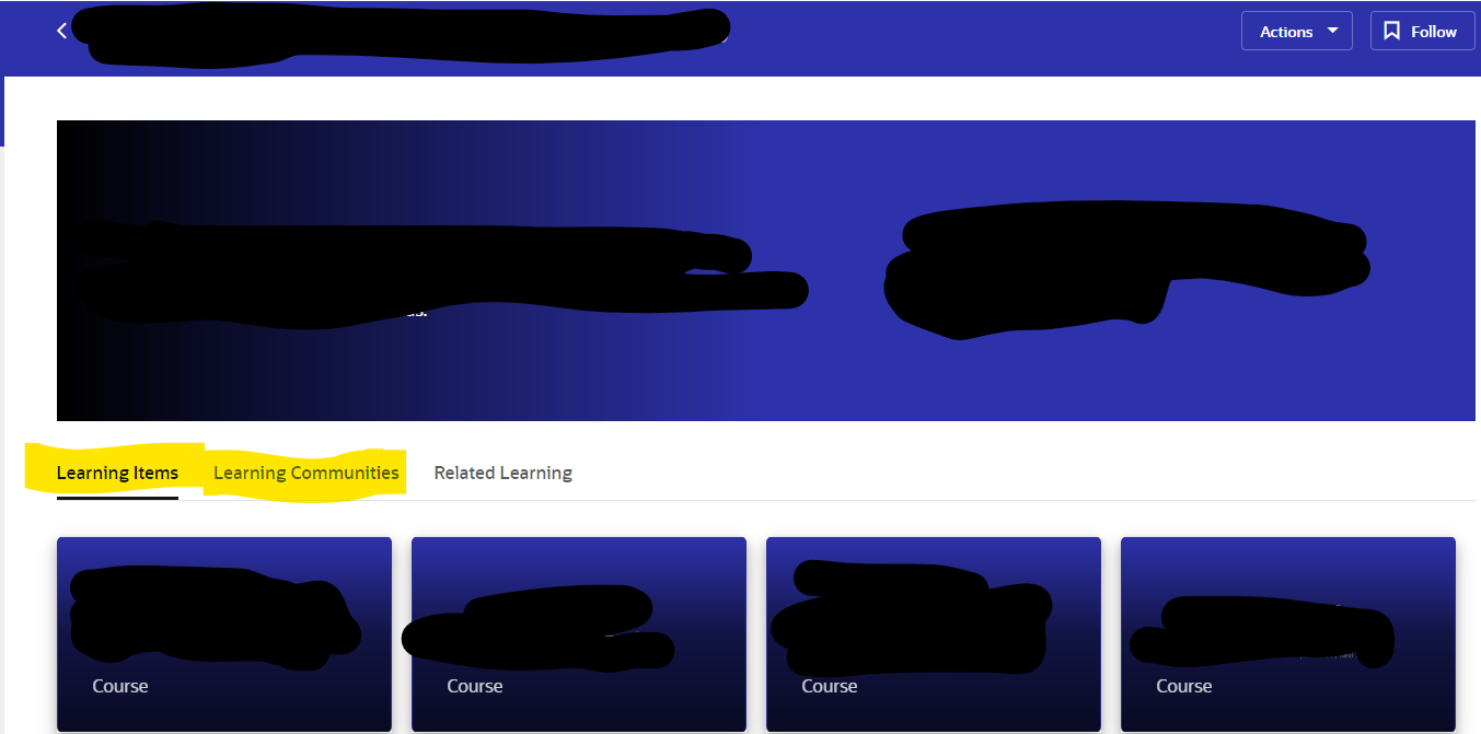 Change the display order "Learning Items" and "Learning communities ...