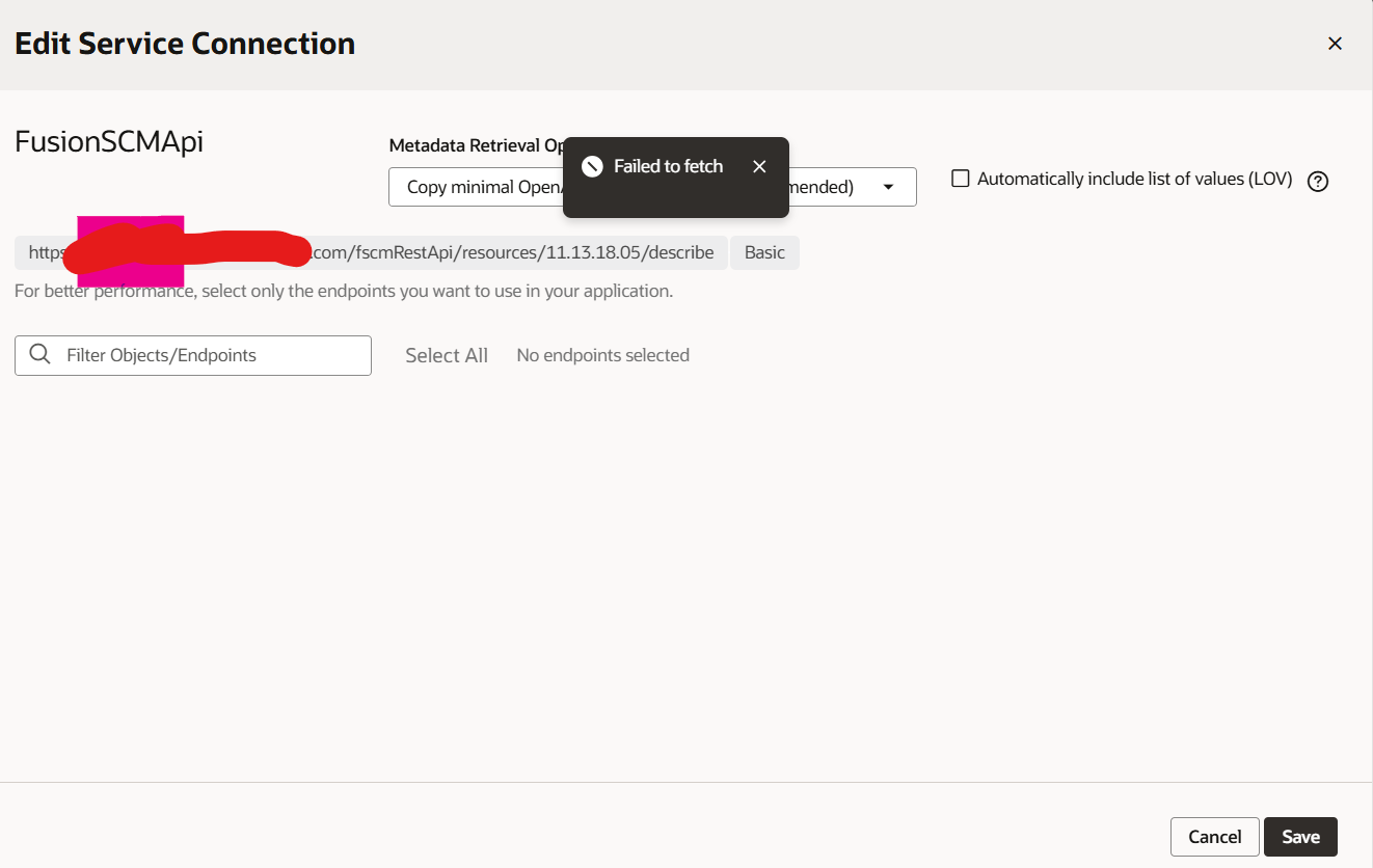 Unable to Access FSCM REST APIs via Service Catalog in VBCS – 502 ...