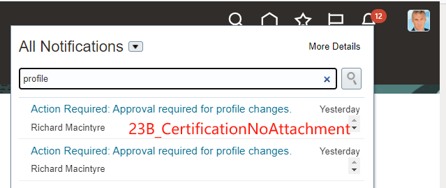 Is it possible to show name of Profile Content Section in workflow ...