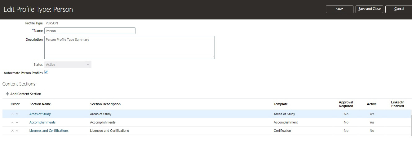 how to delete a content section added in profile type for testing ...