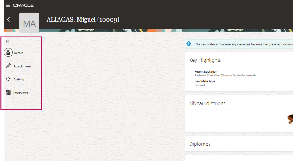 Extra Info tab not visible on Candidate Profile Page (candidate created ...