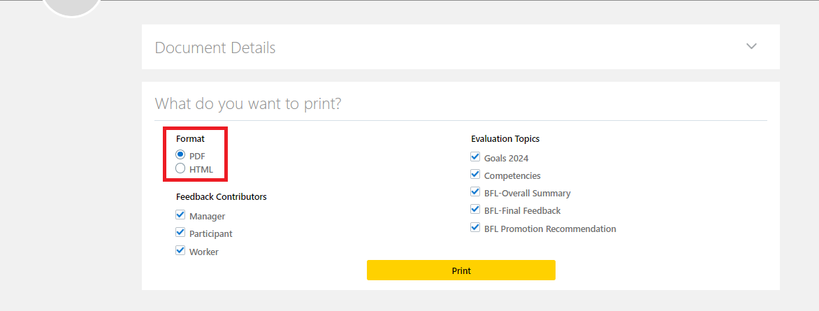 Print Performance Document - Excel Format — Cloud Customer Connect