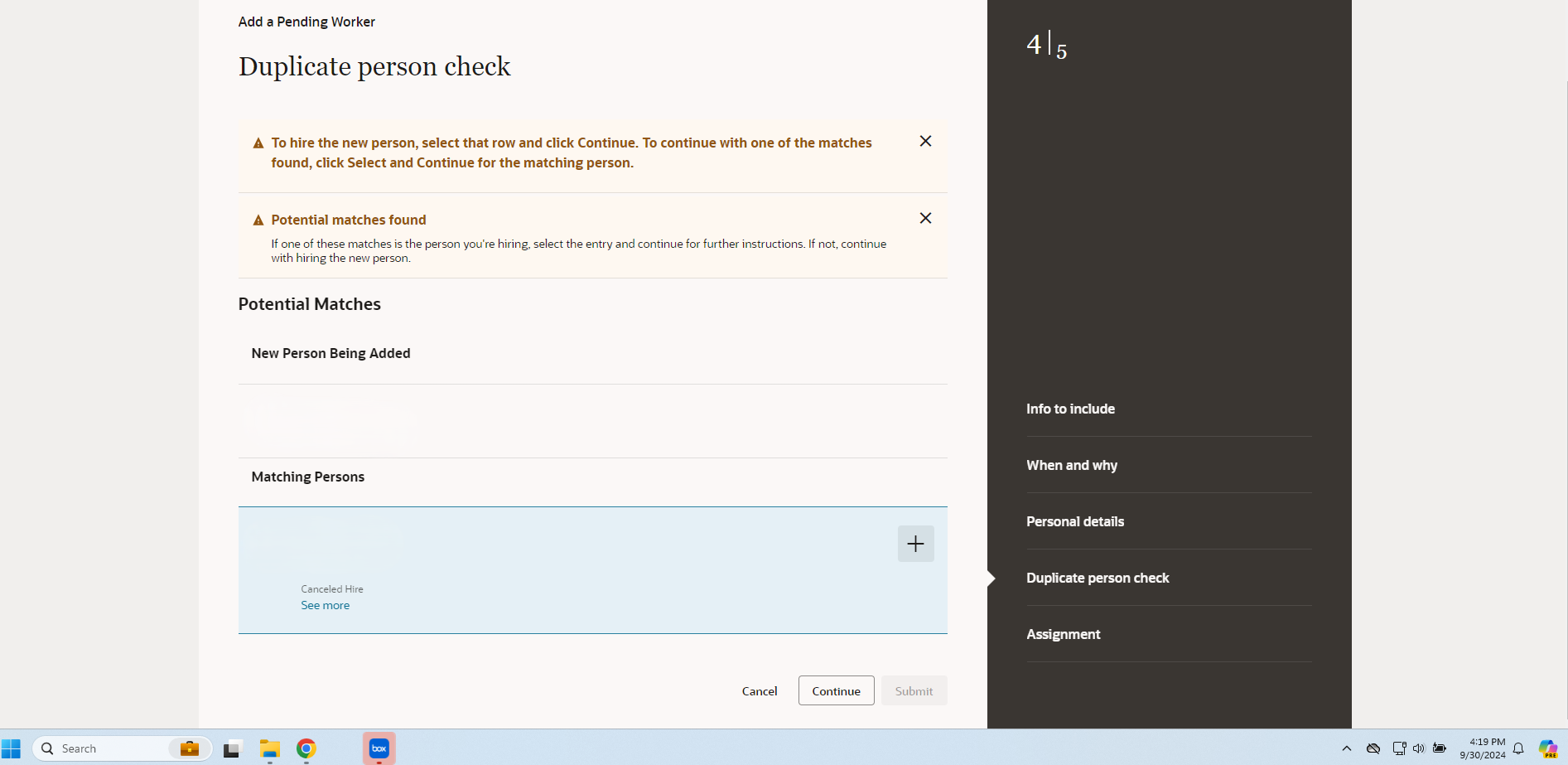 Issues with Duplicate Person Check on Redwood Pages — Cloud Customer ...