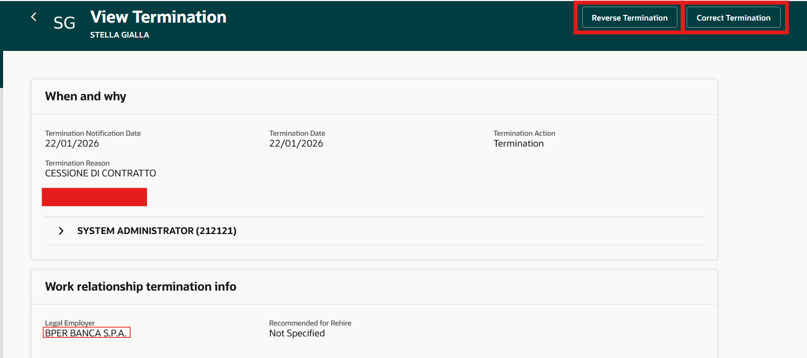 Terminate Button How to hide Reverse and Correct termination buttons in View Termination ...