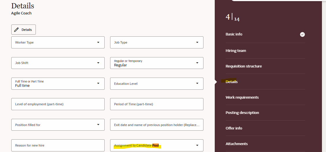 Redwood Requisition Details - Hide Assignment to Candidate Pool — Cloud ...